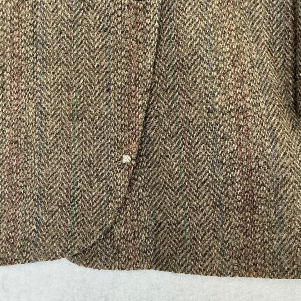 Imperial by Haggar Blazer Mens 46L Brown Wool Herringbone Striped Sport Coat - Picture 3 of 11